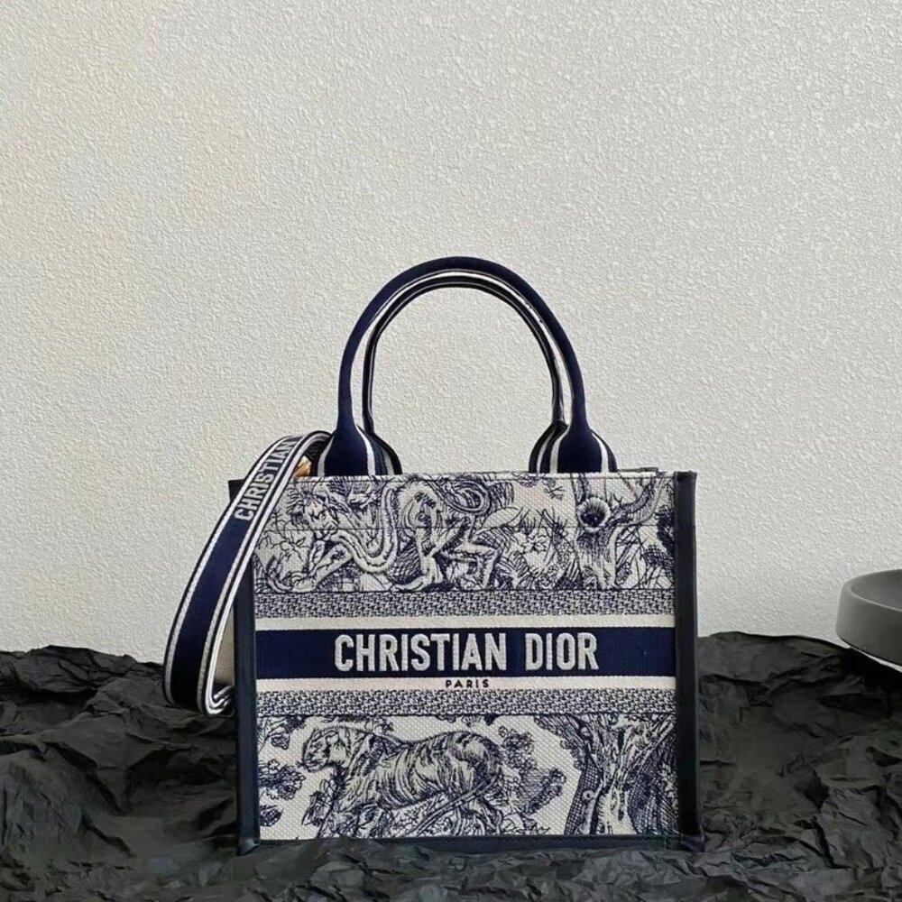 DIOR BookTote Tote Bag Tote Bag Shopping Bag Handbag Blue